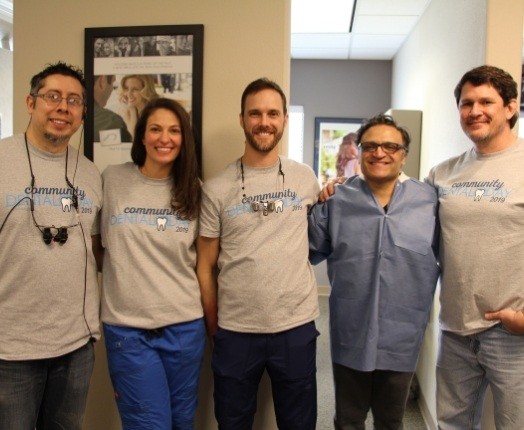Five dental team members at Copperas Cove community event