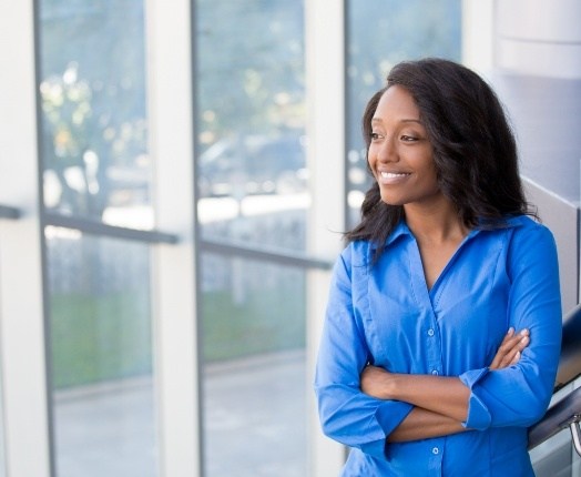 Woman enjoying the benefits of dental implants