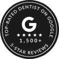 Top Rated dentist on Google badge
