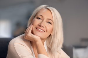 attractive woman smiling white teeth