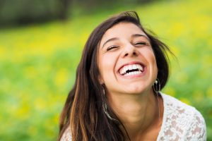 woman smiling eager to visit her dentist in Copperas Cove