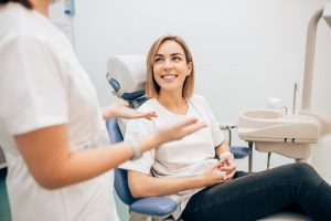 woman talking to dentist in Copperas Cove